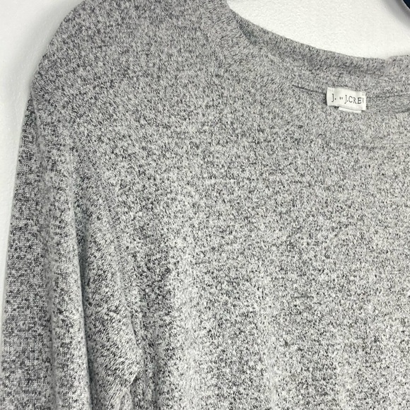 J. CREW Gray Marled Sweater Knit Jersey Tie Waist Top - Picture 2 of 7